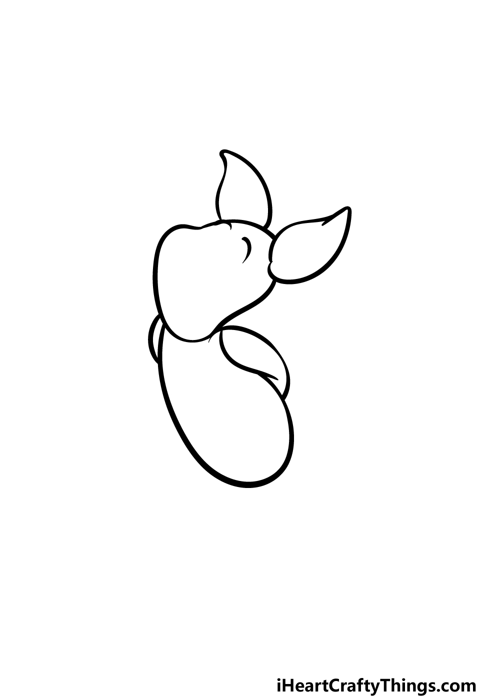how to draw Piglet step 2