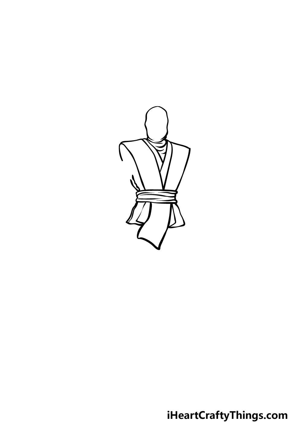 how to draw Scorpion from Mortal Kombat step 2