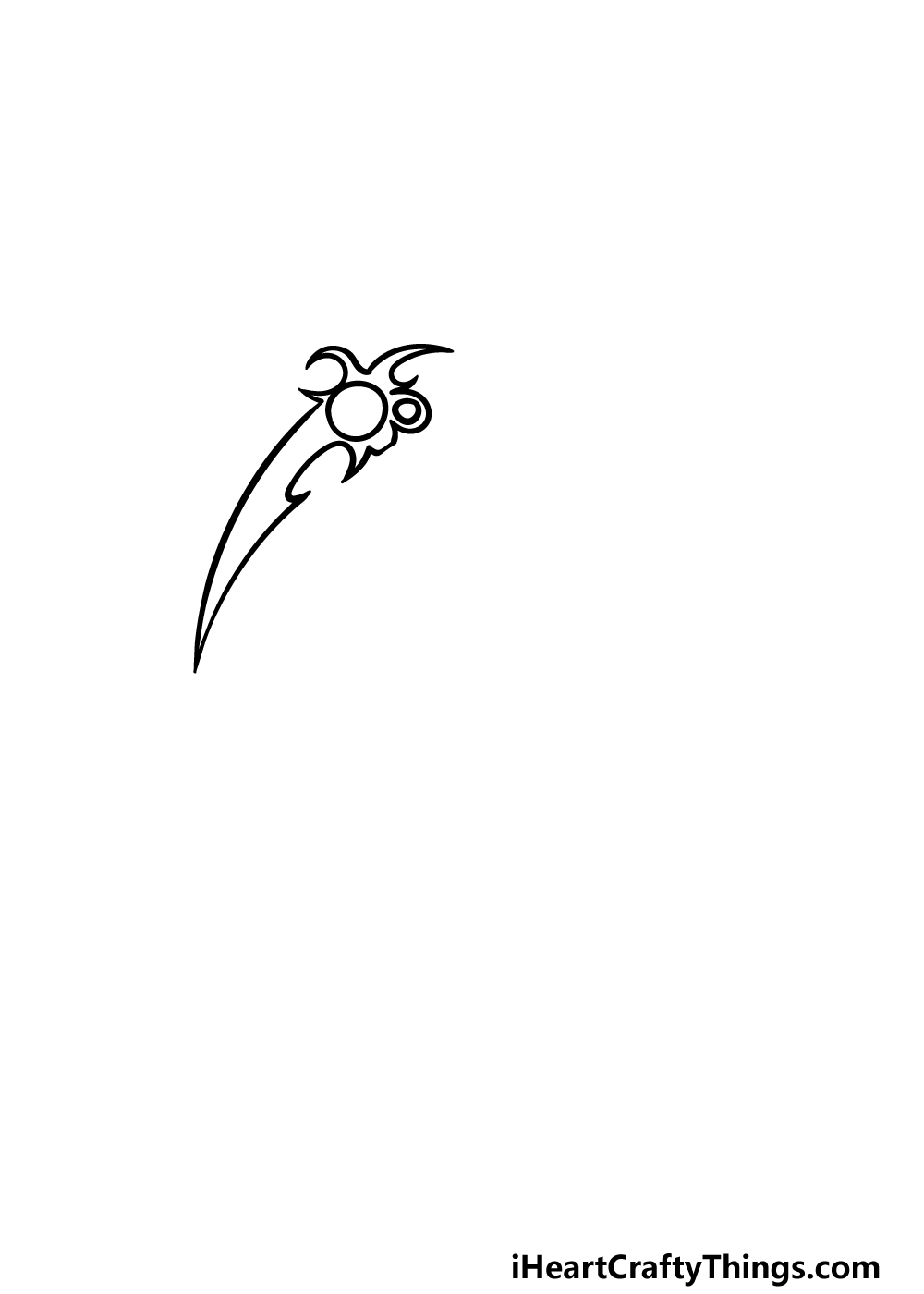 how to draw a scythe step 2