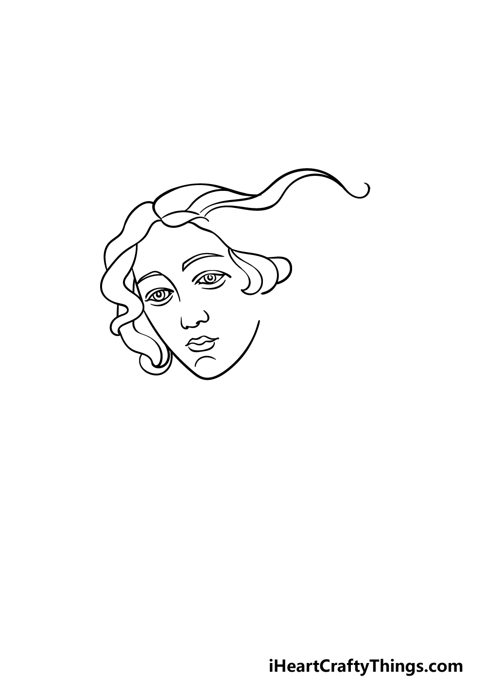 how to draw Aphrodite step 2