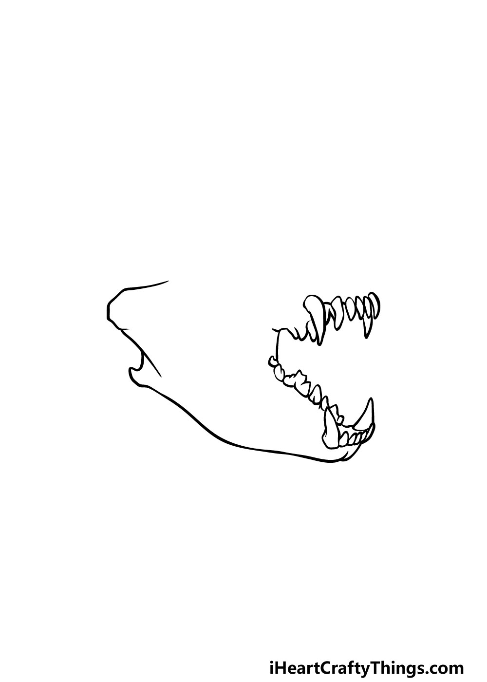 how to draw a Wolf Skull step 2