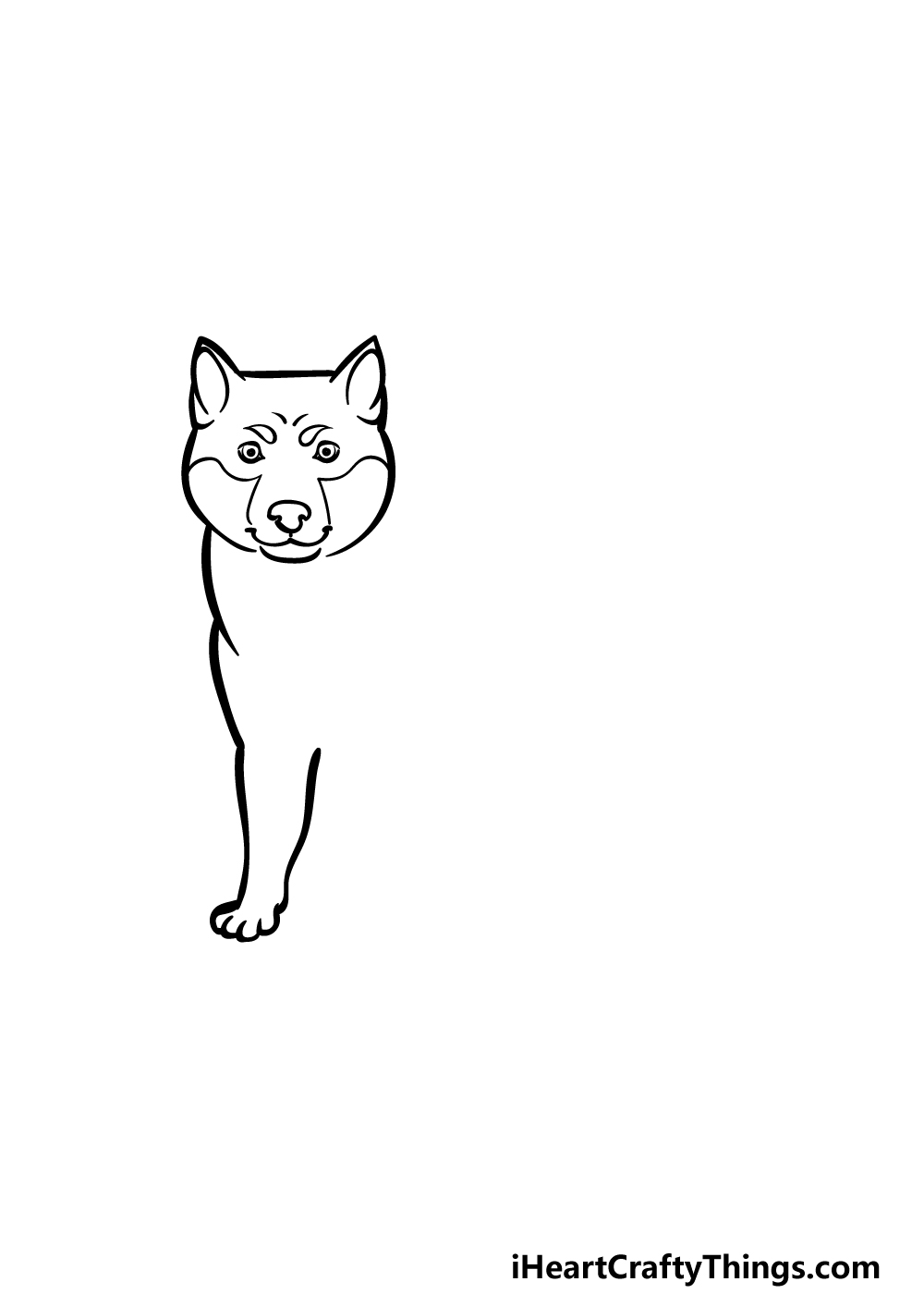 how to draw a Shiba Inu step 2