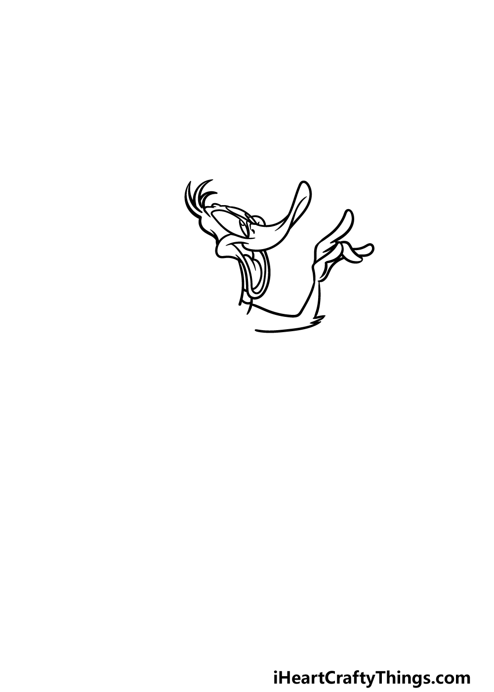 how to draw Daffy Duck step 2