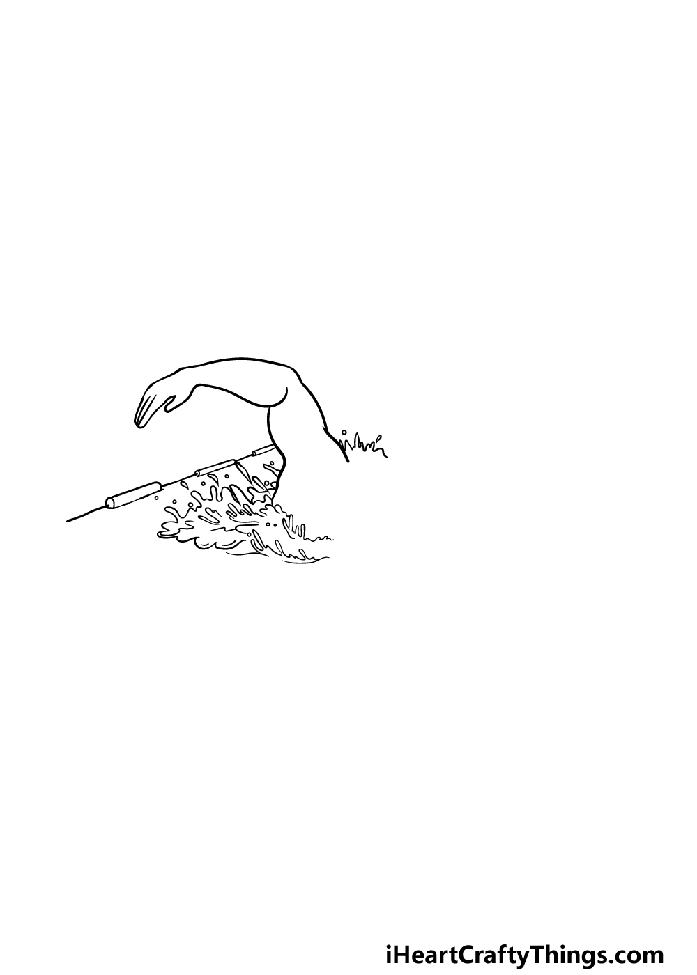 how to draw swimming step 2