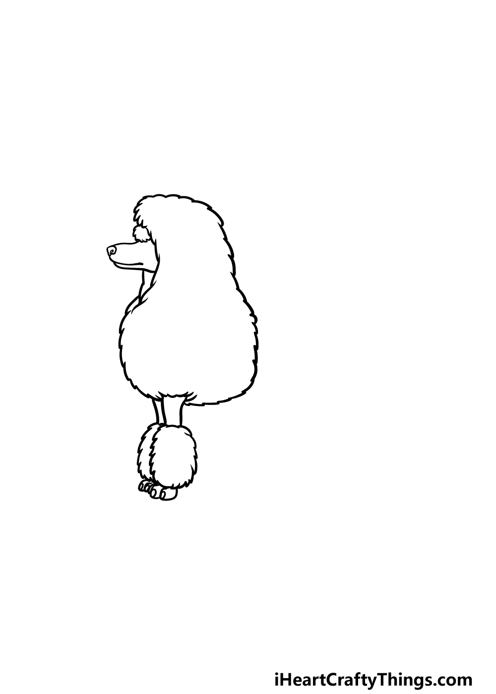 how to draw a Poodle step 2