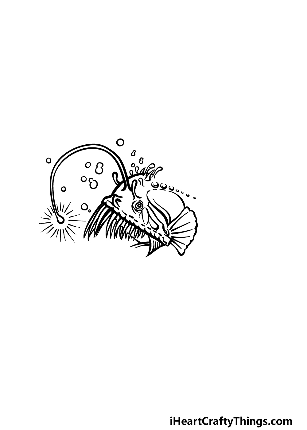 how to draw an Angler Fish step 2
