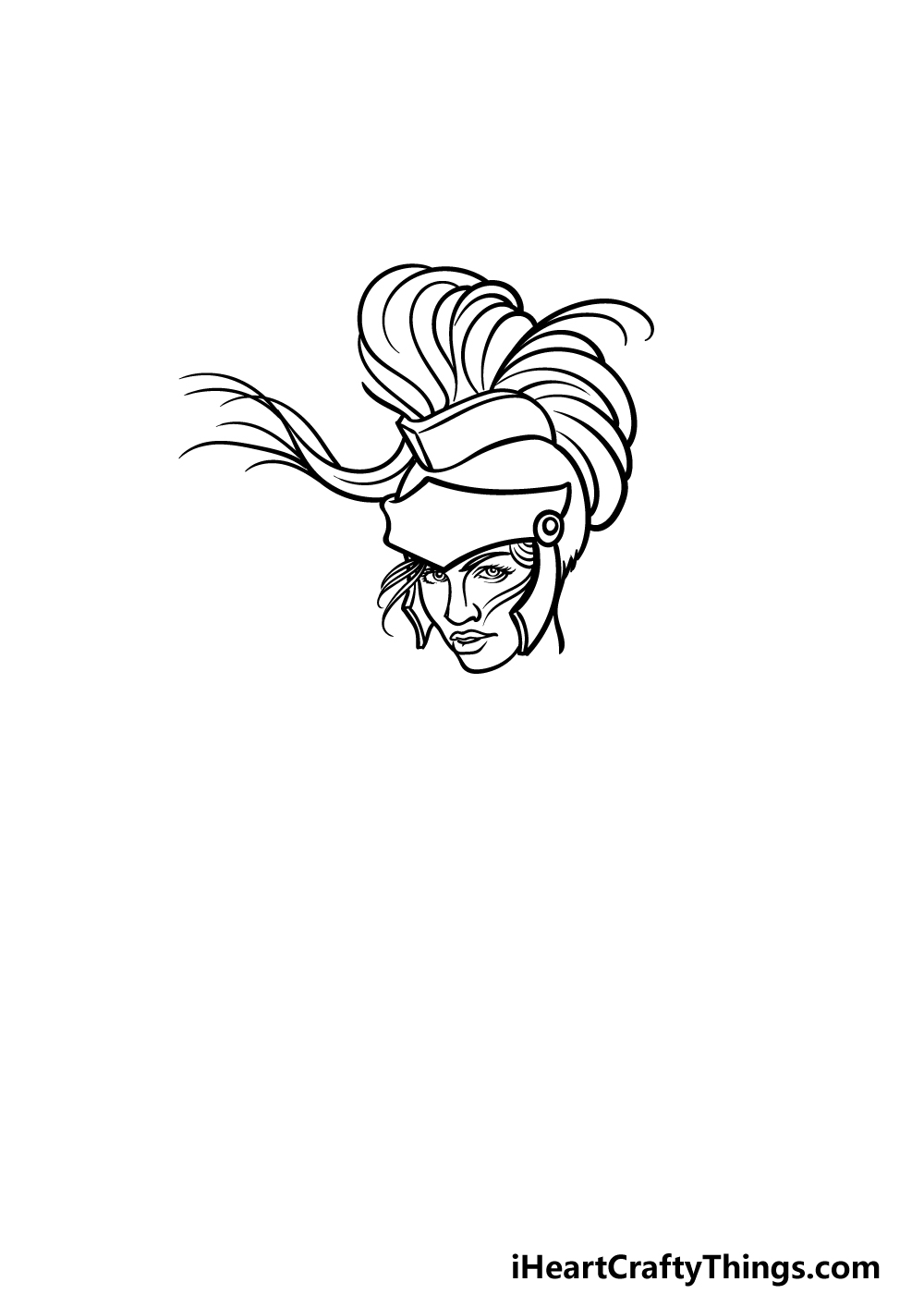 how to draw Athena step 2