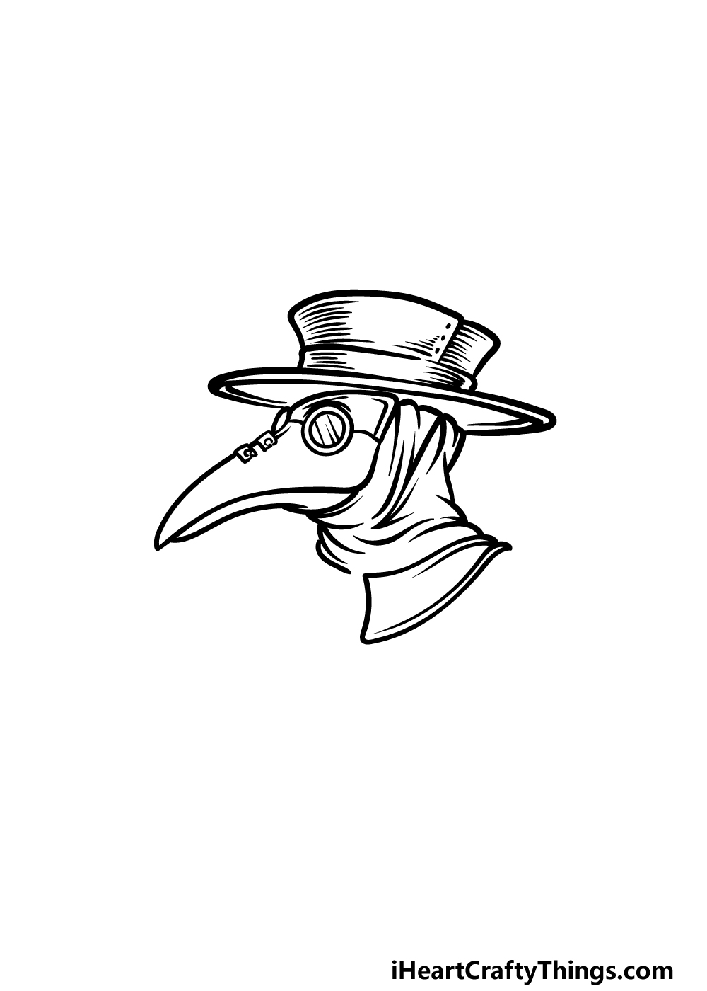 drawing a plague doctor step 3