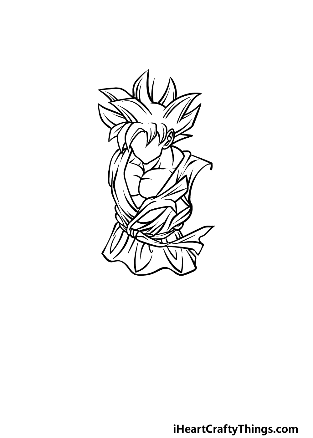 how to draw a Son Goku Ultra Instinct step 3