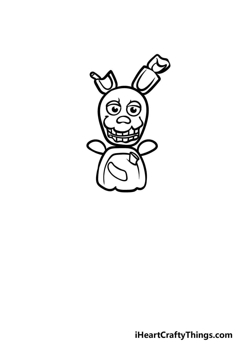 how to draw Springtrap step 3