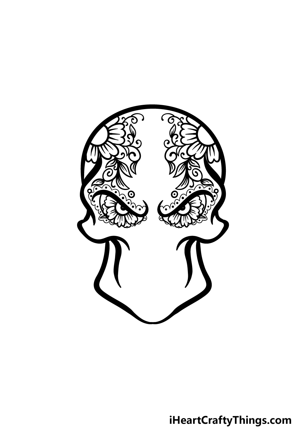 how to draw Dia de los Muertos step 3
