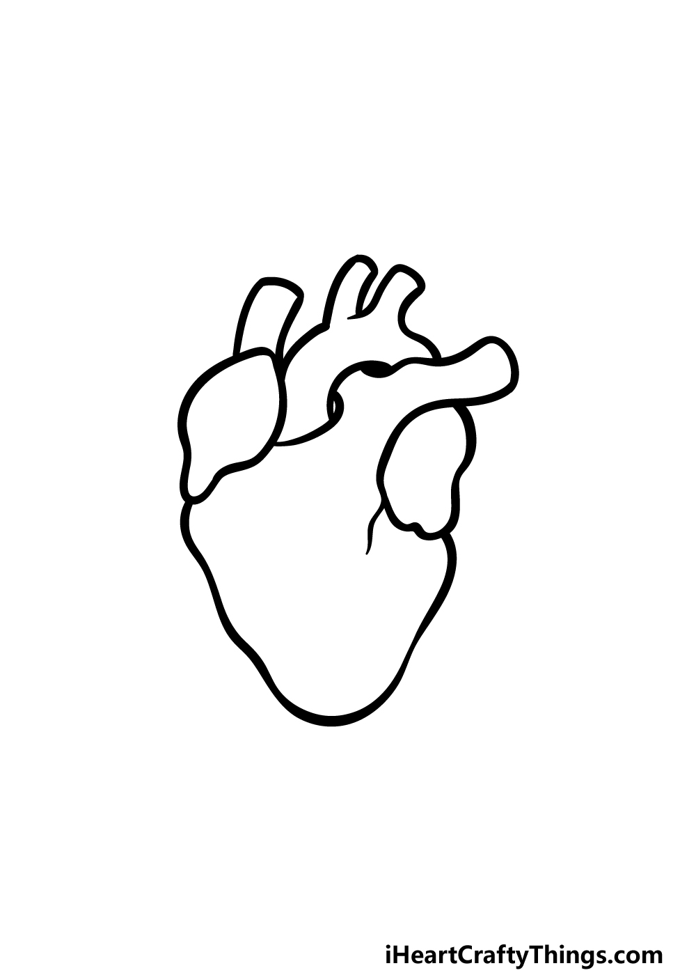 how to draw a realistic heart step 3