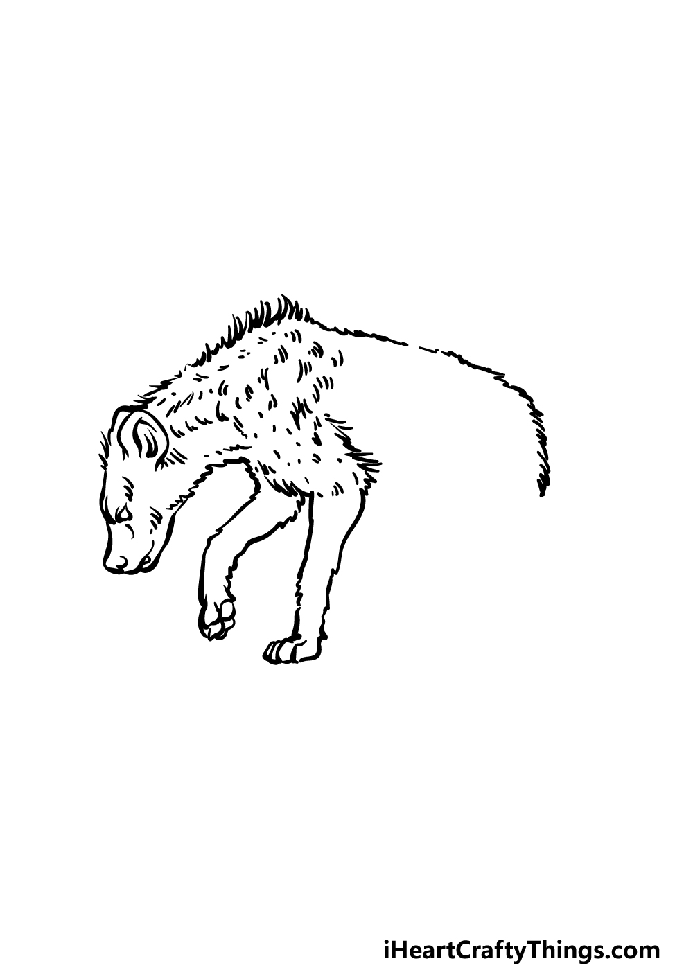 how to draw a hyena step 3