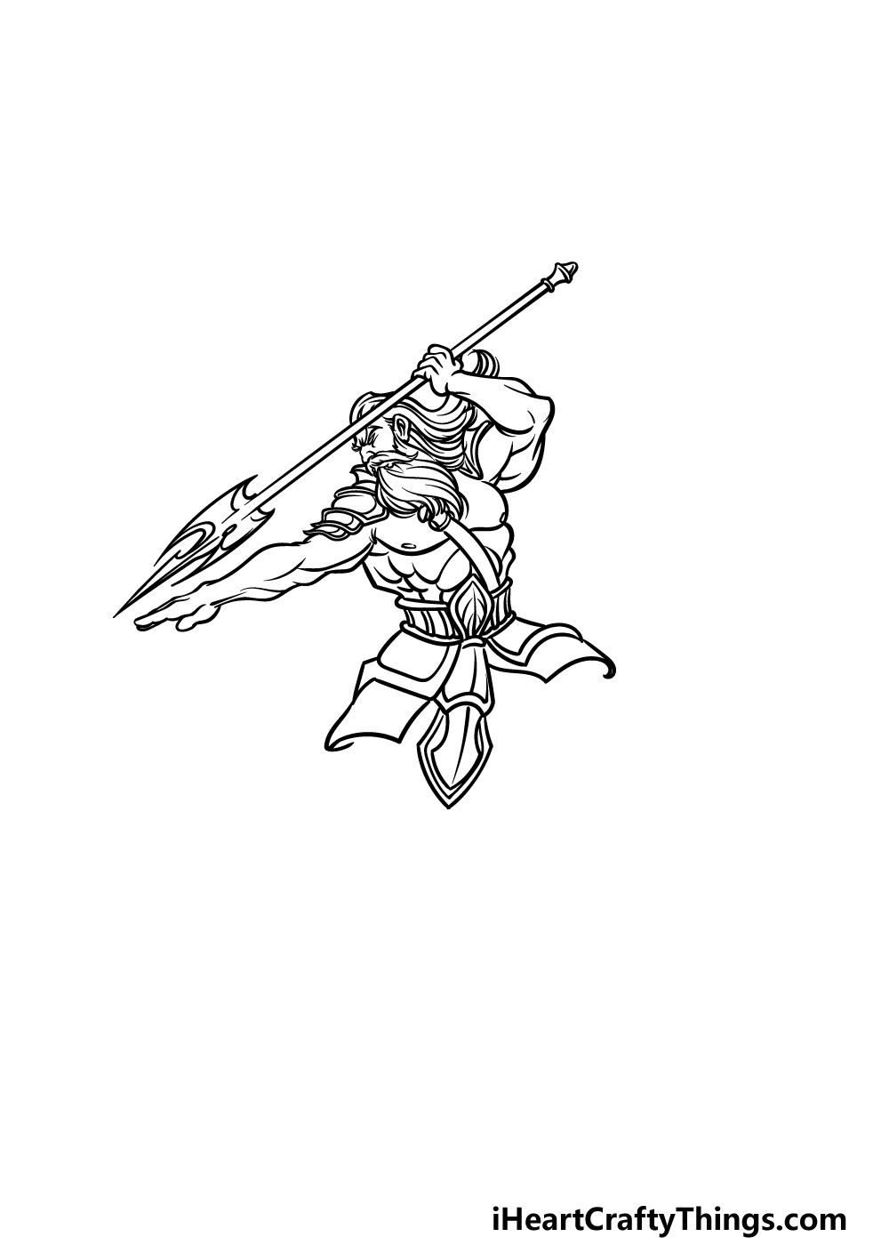 how to draw Poseidon step 3