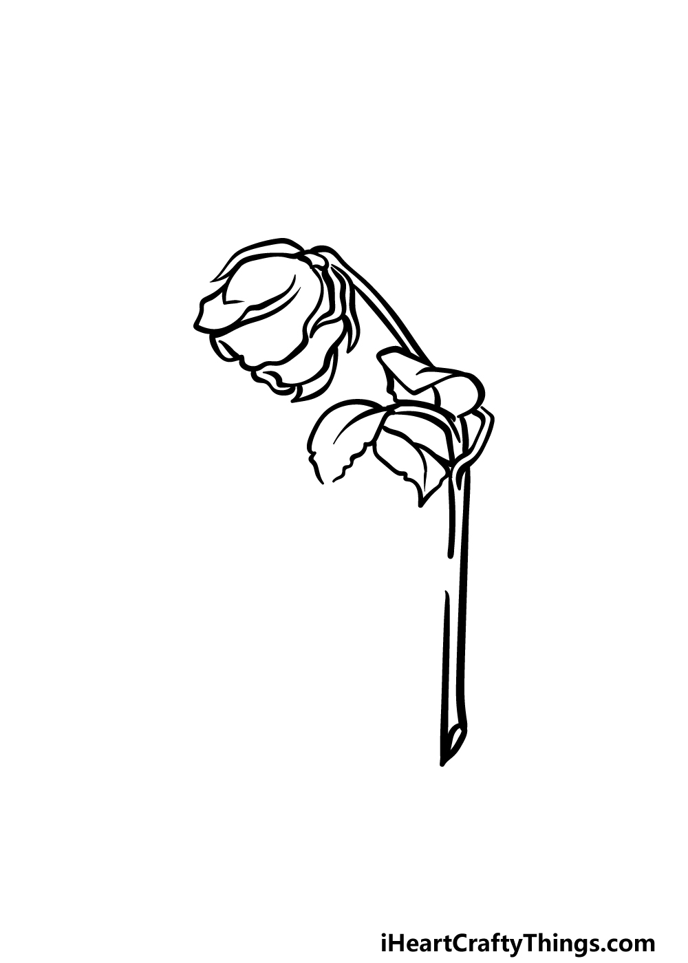 how to draw a dead rose step 3