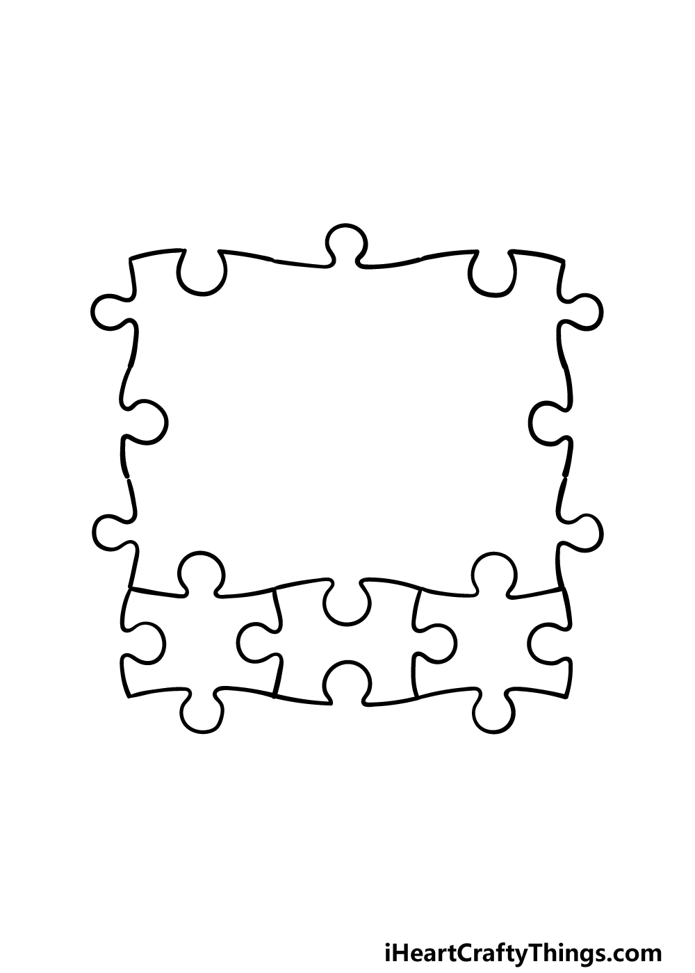 how to draw Puzzle Pieces step 3