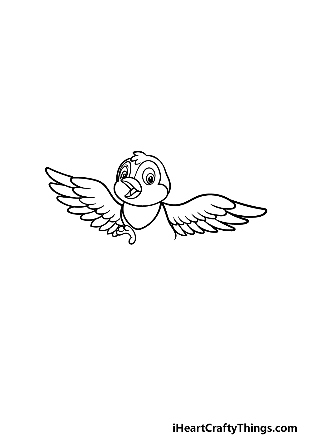 how to draw a cartoon bird step 3