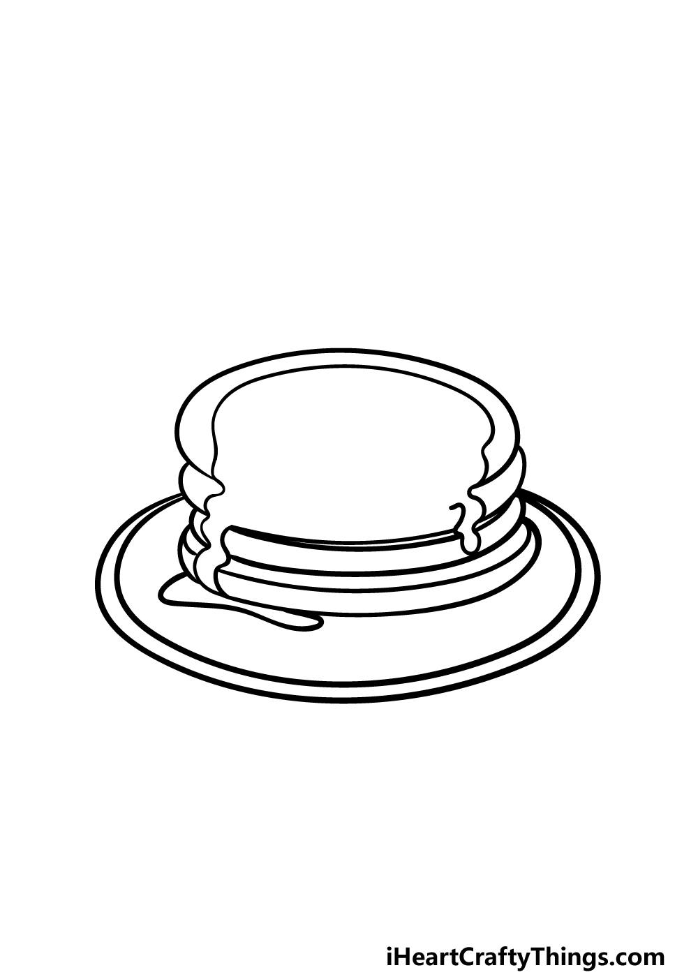 how to draw a pancake step 3