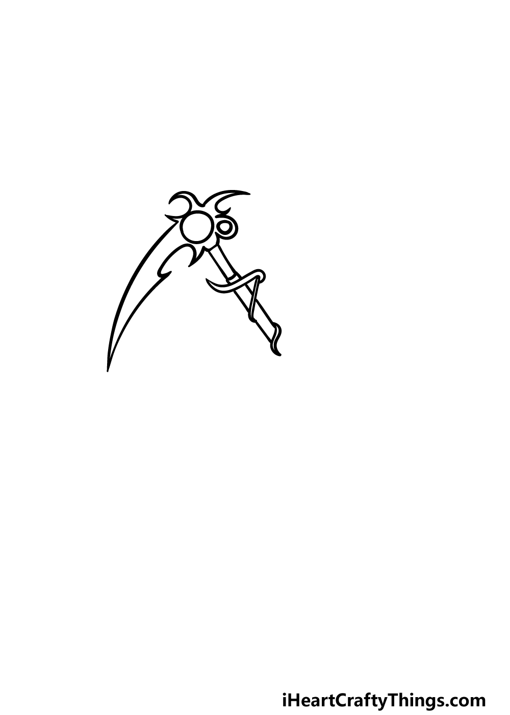how to draw a scythe step 3