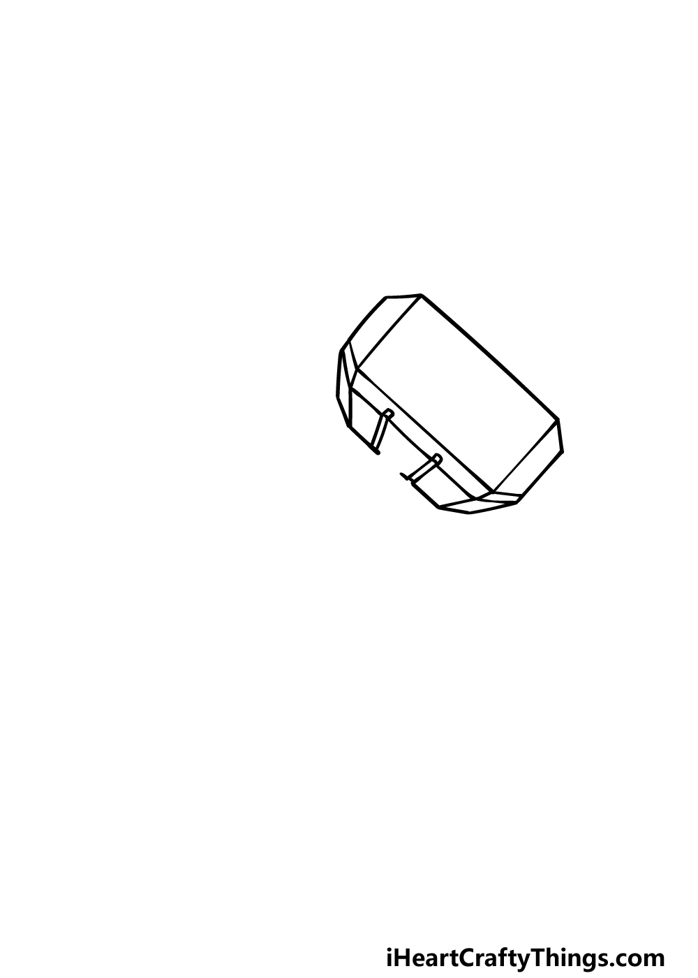 how to draw Thor’s hammer step 3