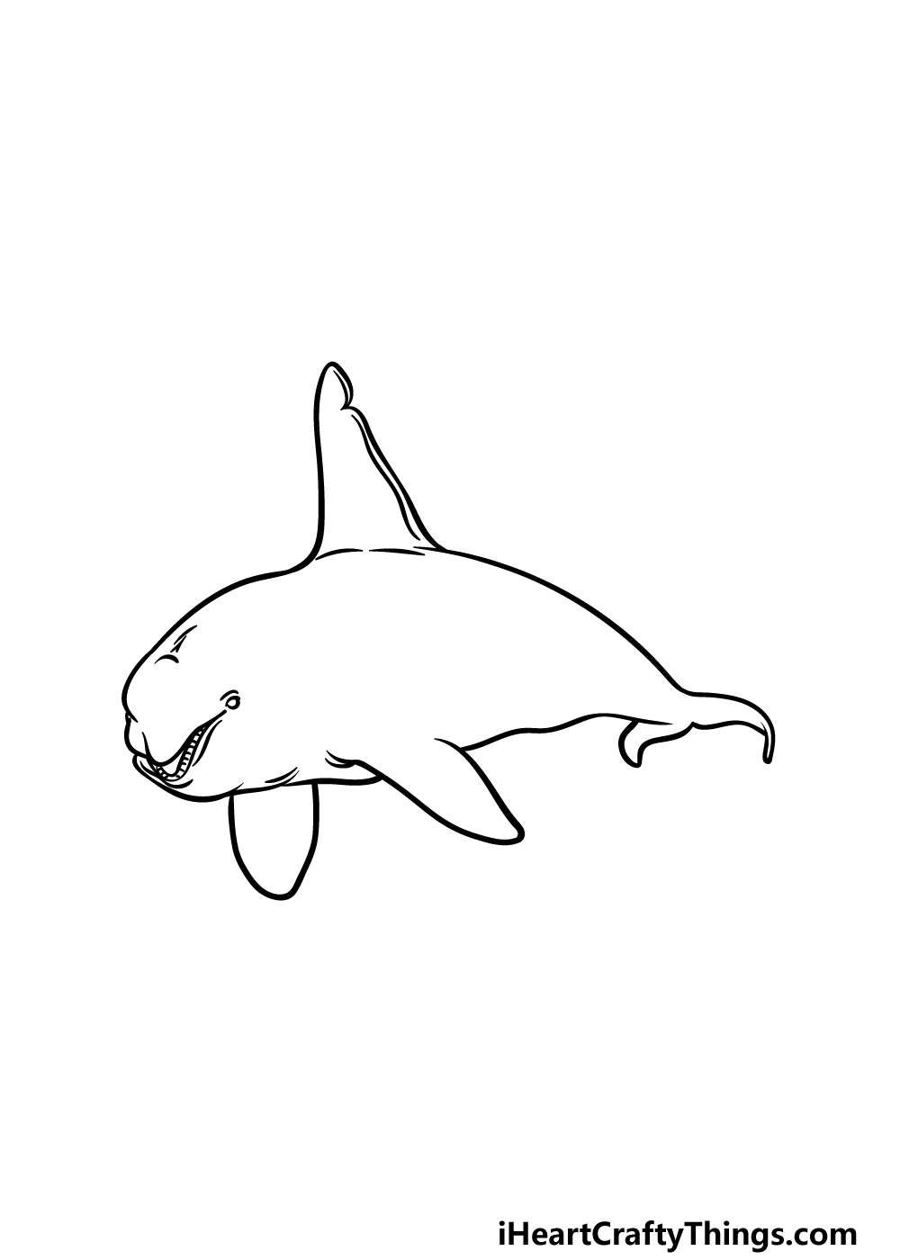 how to draw a killer whale step 3