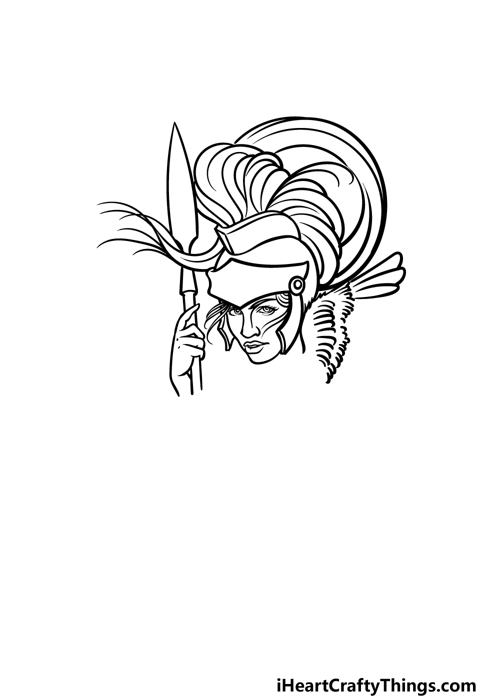 how to draw Athena step 3