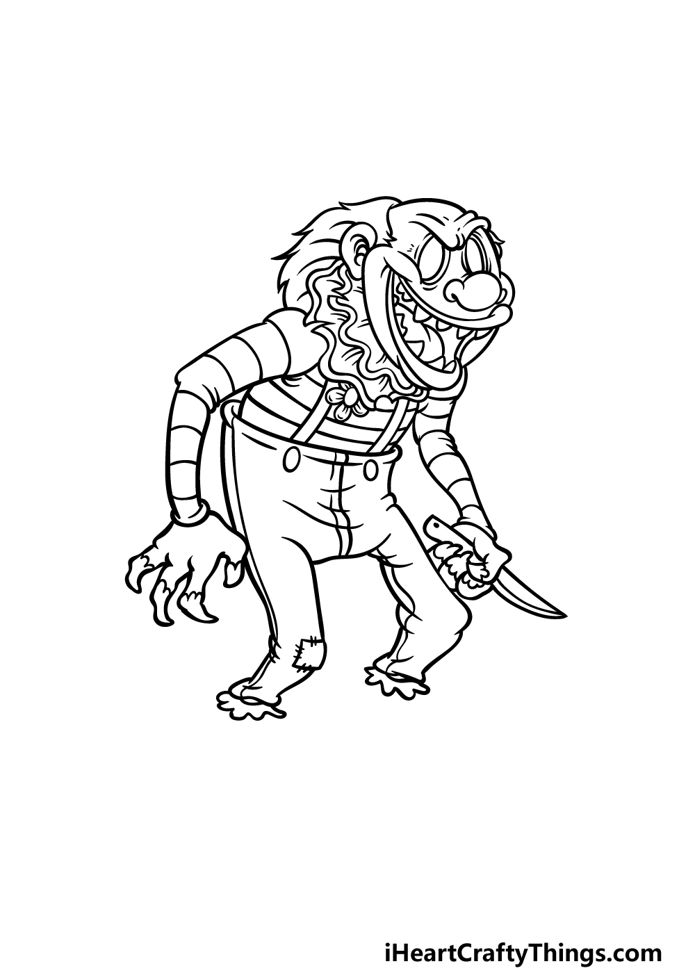 drawing a scary clown step 4