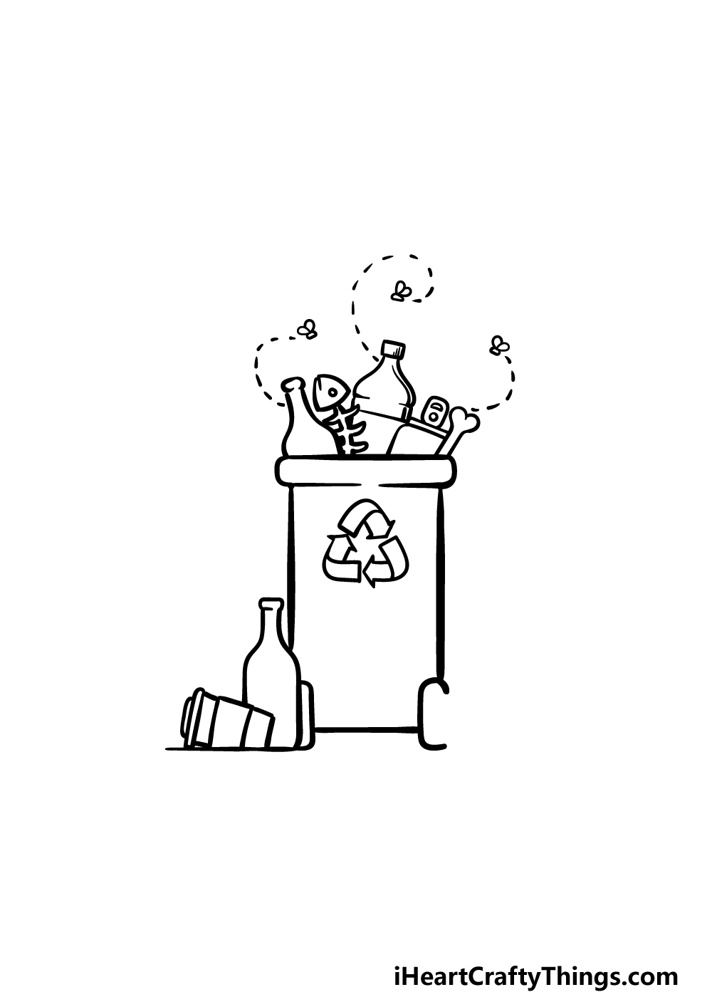 how to draw trash step 4