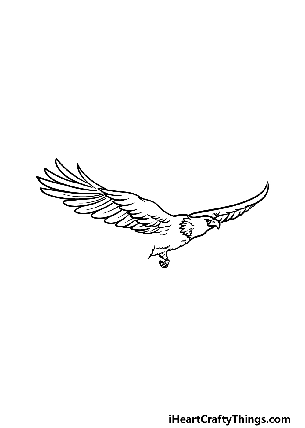 how to draw a Flying Eagle step 4