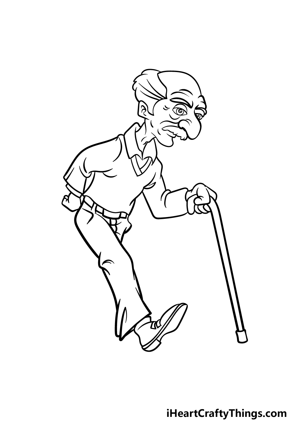 how to draw an old man step 4