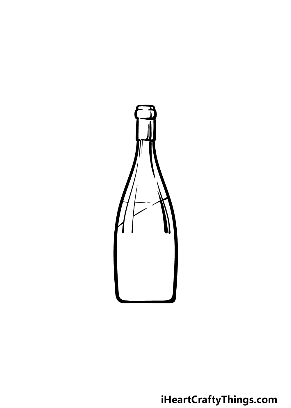 how to draw a wine bottle step 4