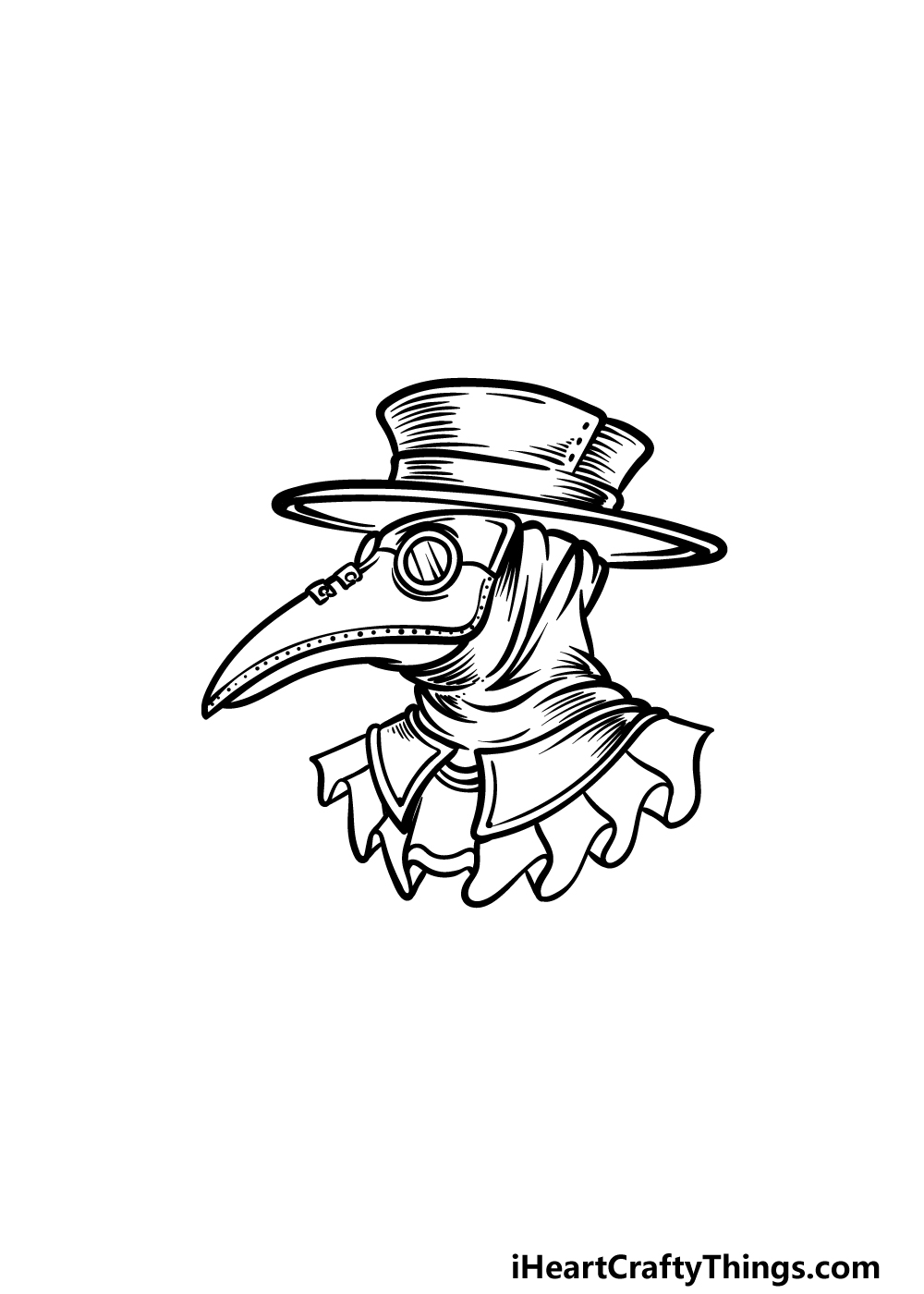 drawing a plague doctor step 4