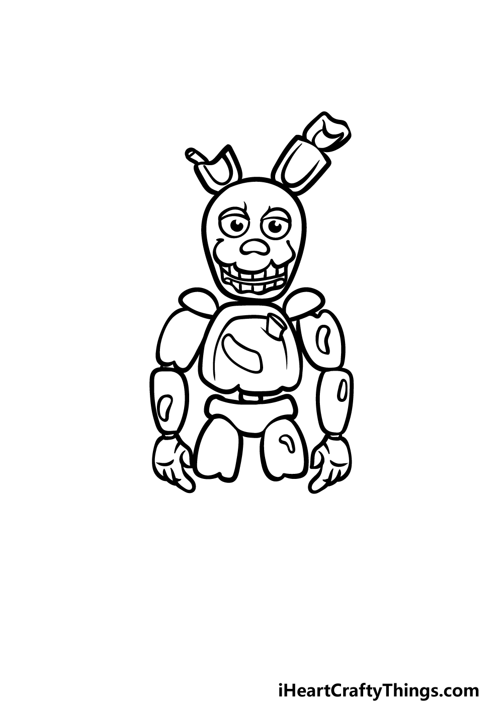how to draw Springtrap step 4