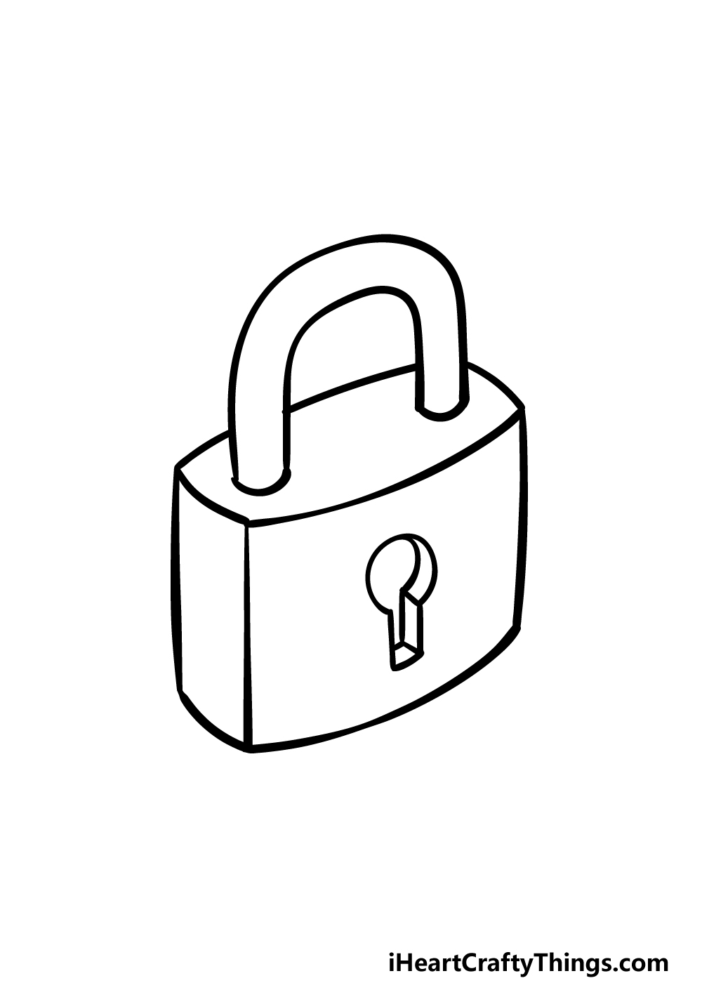 how to draw a Padlock step 4