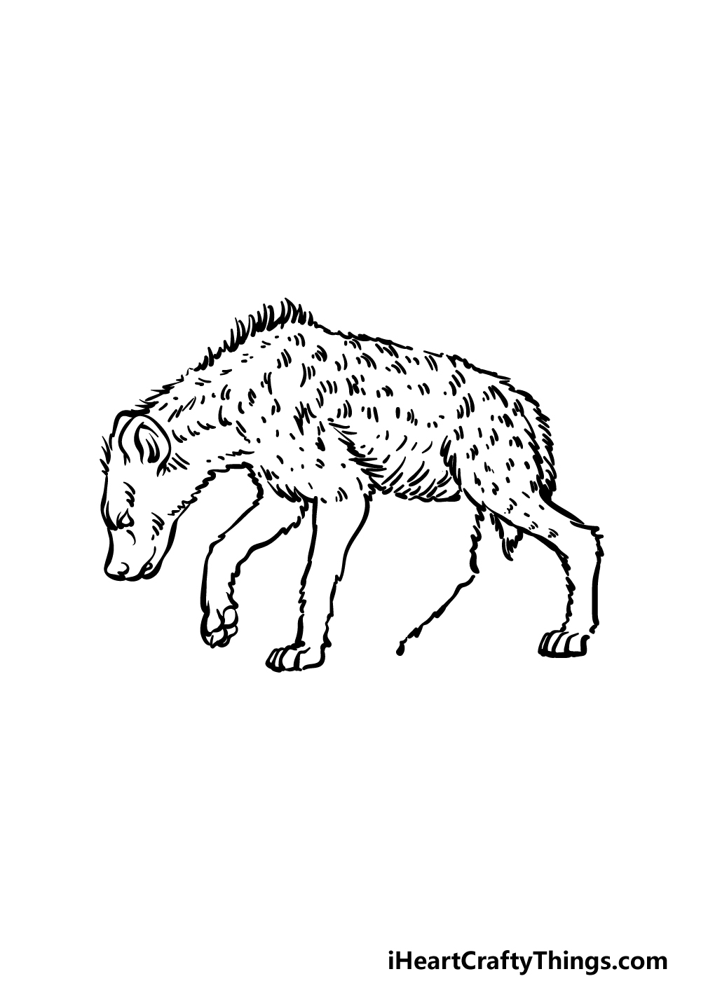how to draw a hyena step 4