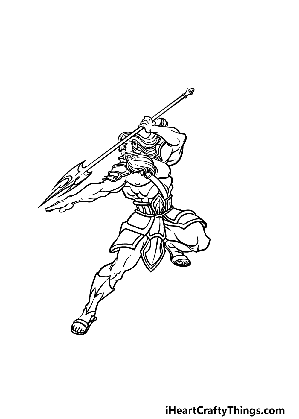 how to draw Poseidon step 4