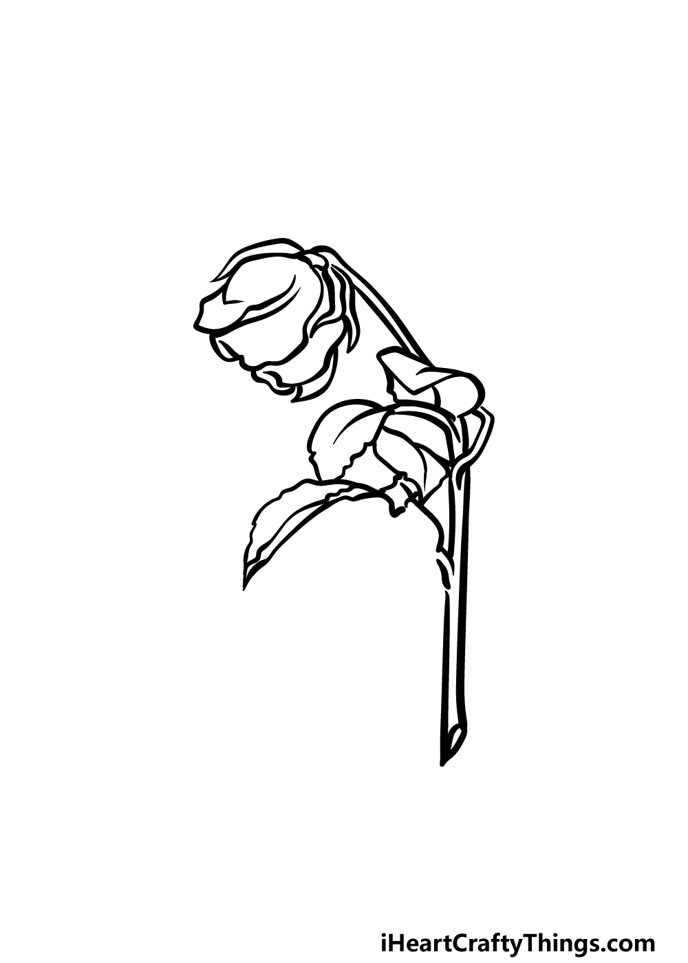 how to draw a dead rose step 4
