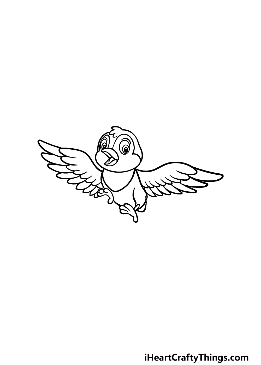how to draw a cartoon bird step 4