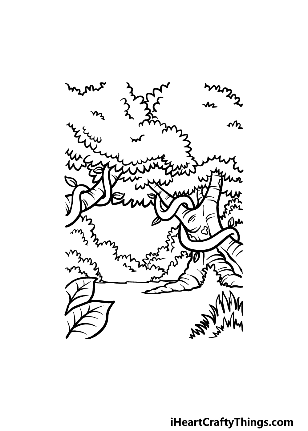 how to draw a jungle step 4