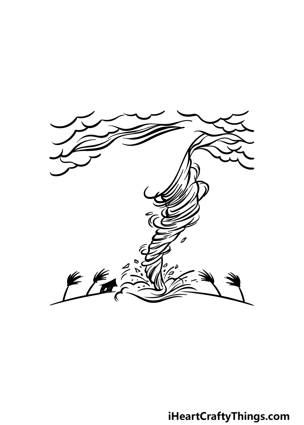 how to draw a hurricane step 4