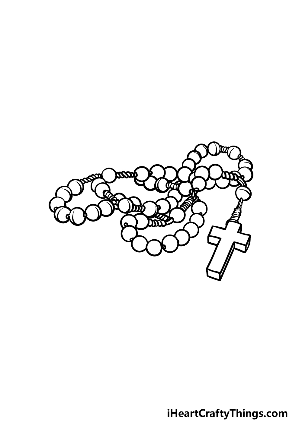 how to draw a rosary step 4
