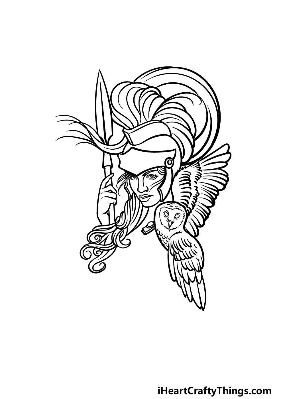 how to draw Athena step 4