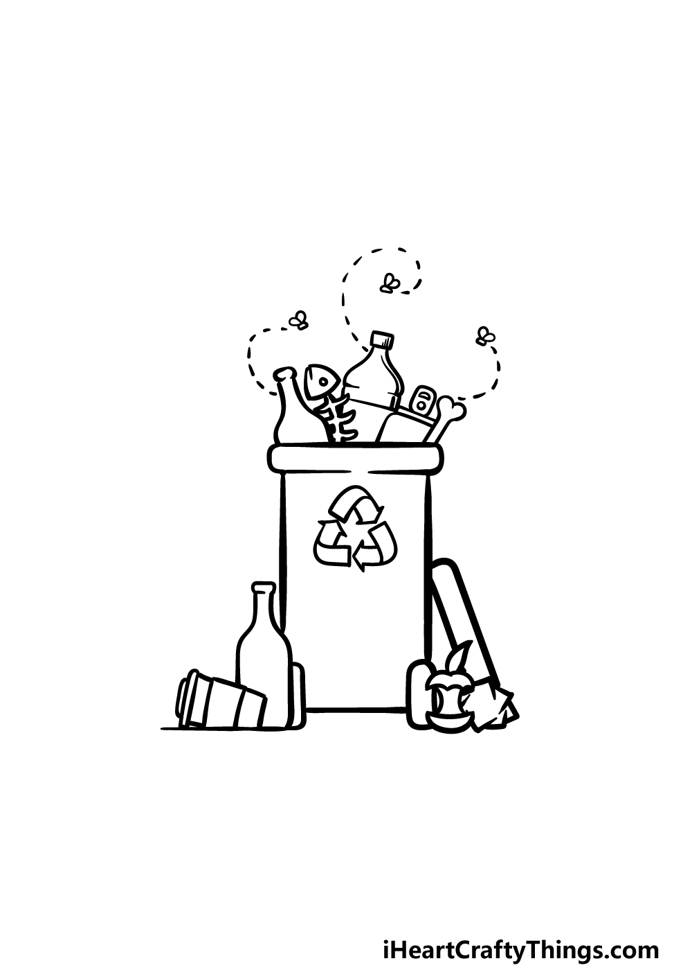 how to draw trash step 5