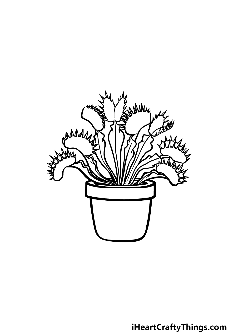 how to draw a Venus Fly Trap step 5