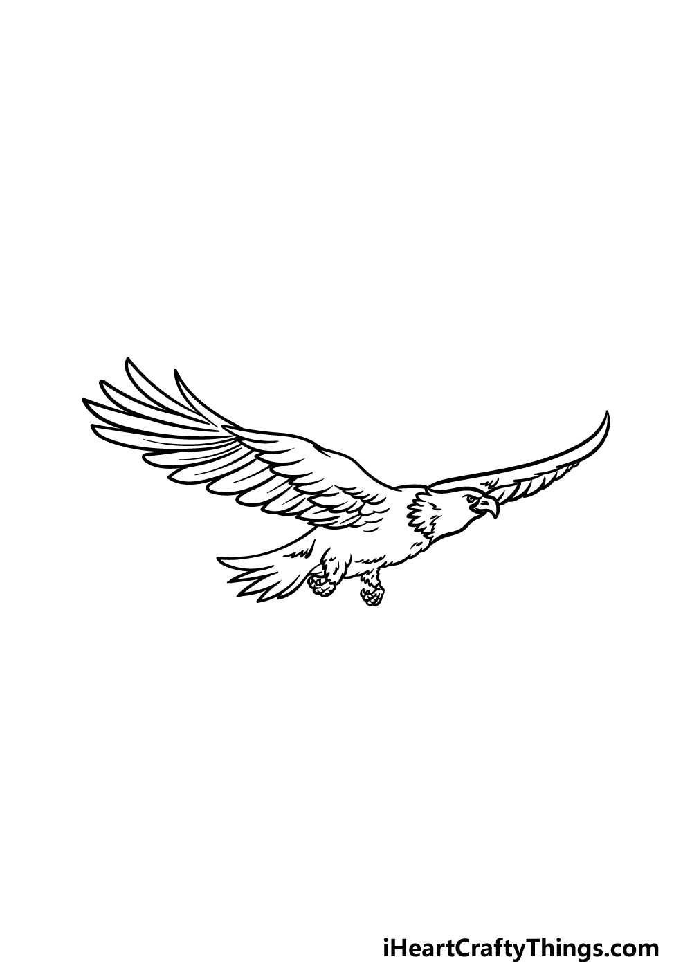 how to draw a Flying Eagle step 5