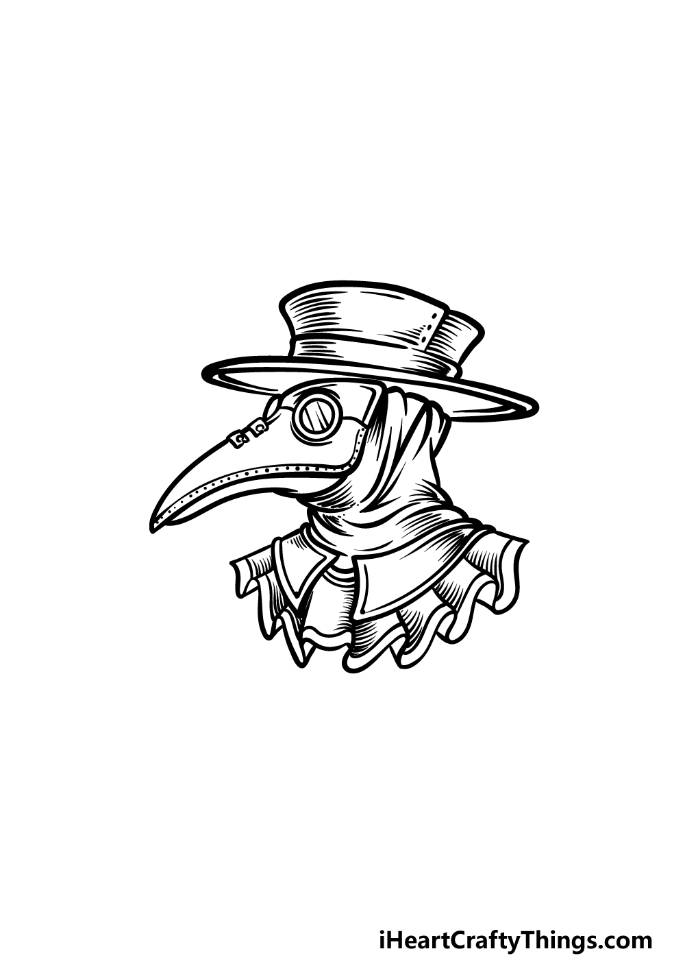 drawing a plague doctor step 5