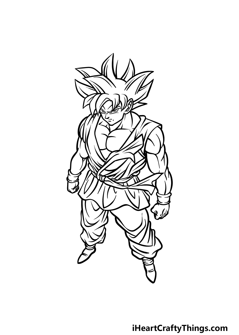 how to draw a Son Goku Ultra Instinct step 5