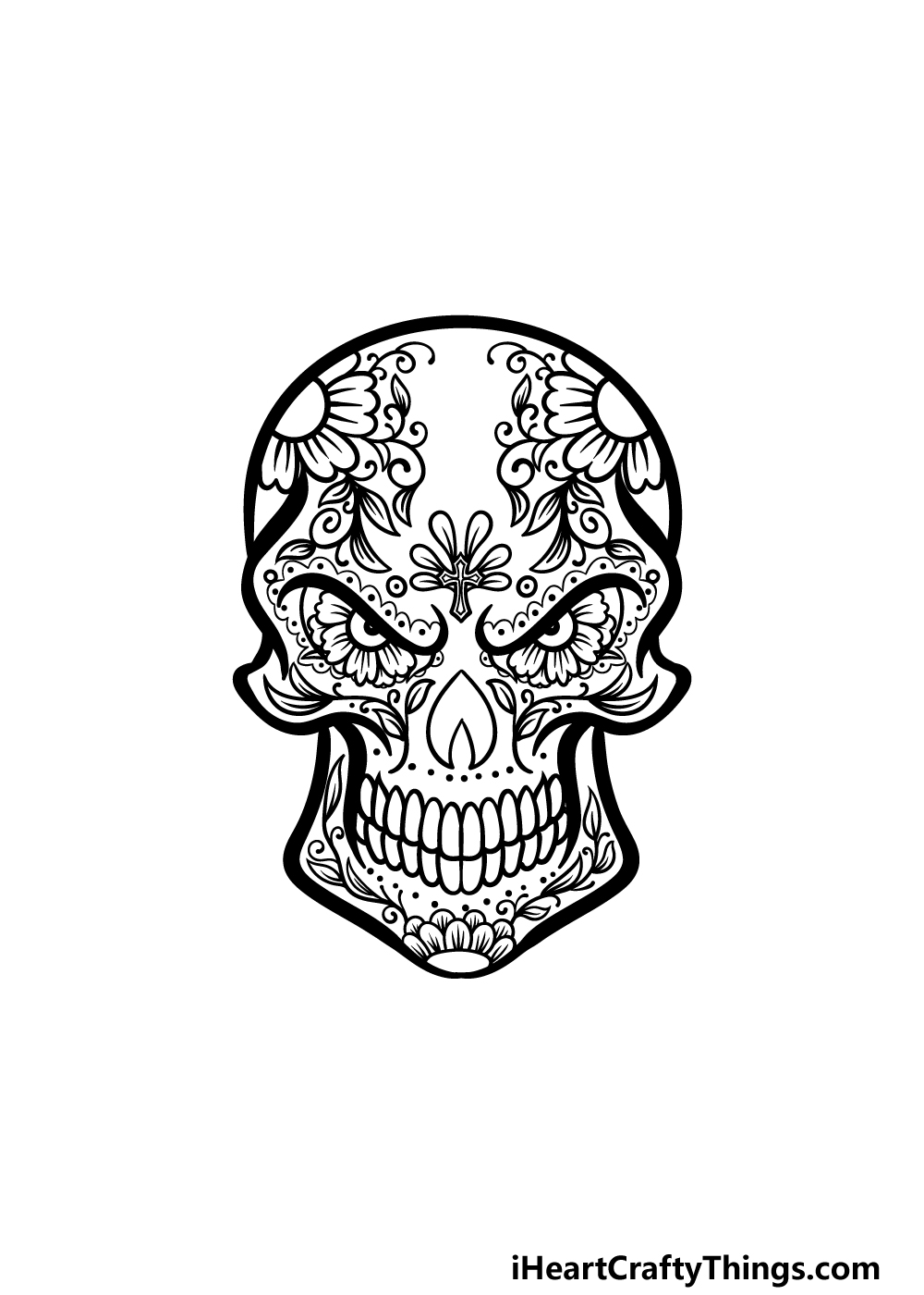 how to draw Dia de los Muertos step 5