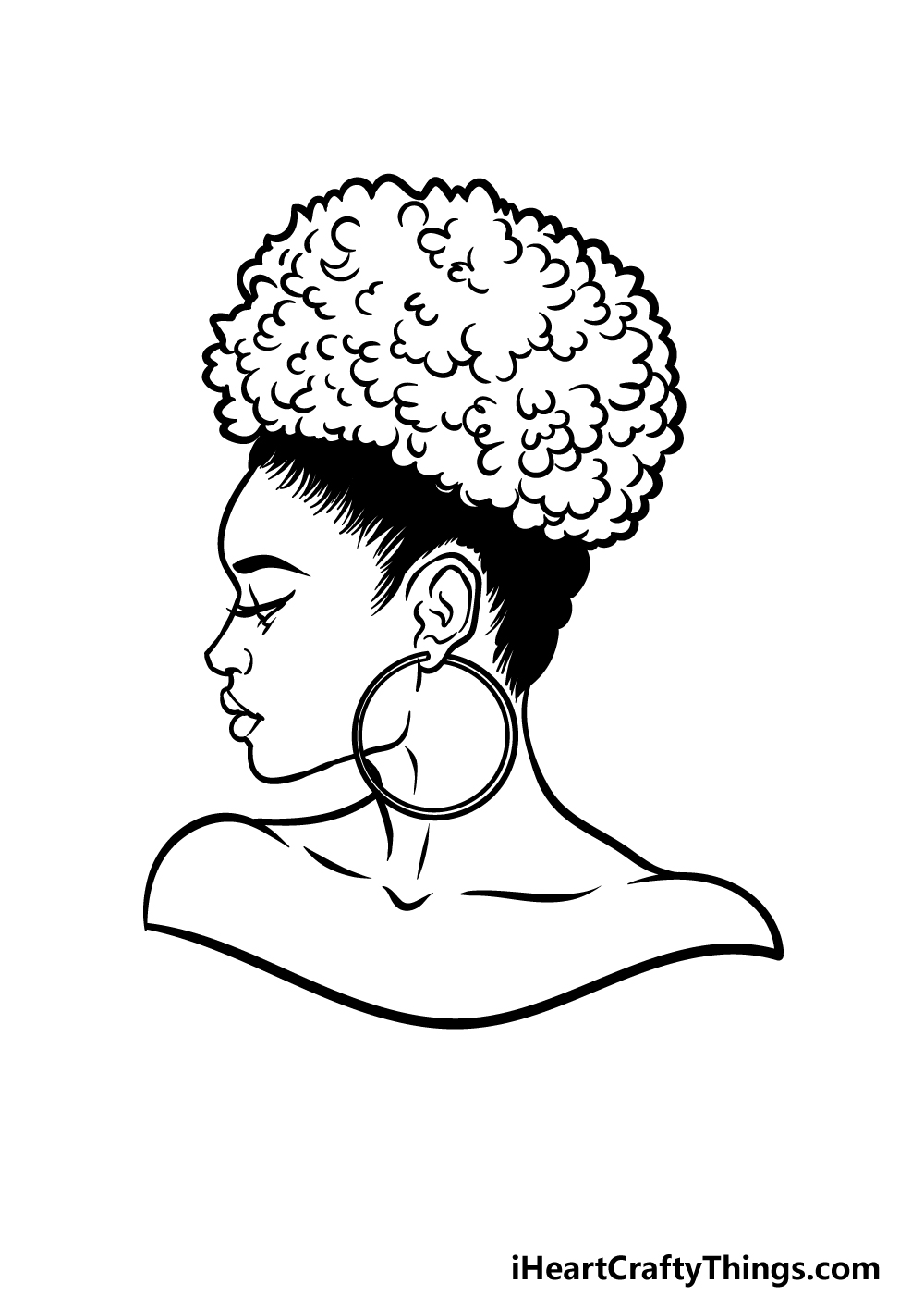 how to draw a Woman’s Side Profile step 5