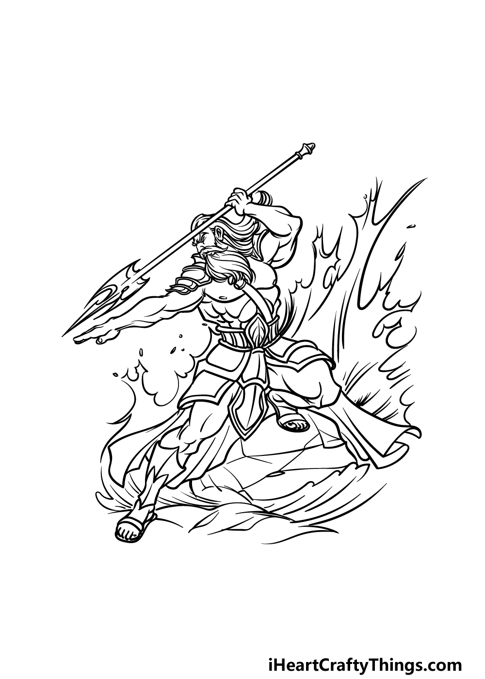 how to draw Poseidon step 5